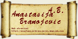 Anastasija Branojević vizit kartica